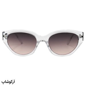 عکس از عینک آفتابی زنانه GUCCI با فریم بی رنگ، شفاف، بیضی شکل و لنز قهوه ای و هایلایت مدل 2825