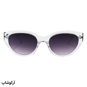 عکس از عینک آفتابی زنانه گوچی با فریم بی رنگ، شفاف، بیضی شکل و لنز دودی و سایه روشن مدل 2825