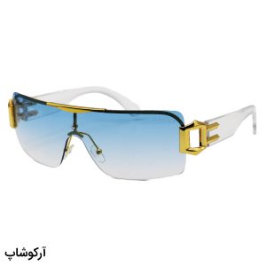 عکس از عینک شب گوچی با فریم مخفی، طلایی رنگ، دسته بی رنگ و لنز آبی سایه روشن مدل FR864