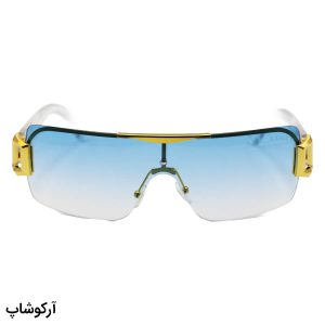 عکس از عینک شب گوچی با فریم مخفی، طلایی رنگ، دسته بی رنگ و لنز آبی سایه روشن مدل FR864