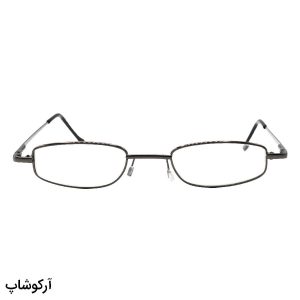 عکس از عینک مطالعه نزدیک بین با فریم نوک مدادی، مستطیلی شکل و دسته فنری مدل 104