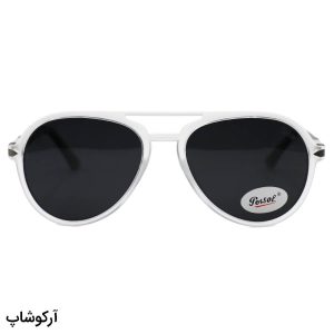 عکس از عینک آفتابی پرسول با فریم خلبانی، بی رنگ (یخی)، دسته طوسی، فنردار و لنز پلاریزه مدل P3217