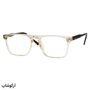 عکس از عینک طبی PRADA با فریم مستطیلی شکل، رنگ عسلی و دسته هاوانا مدل K9051