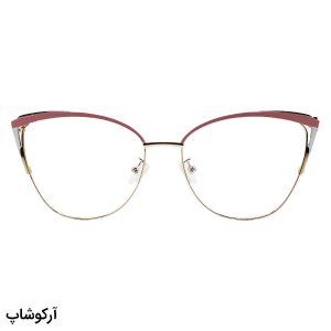 عکس از عینک طبی زنانه ZARA با فریم چشم گربه ای، طلایی و صورتی و دسته فنردار مدل G95-129