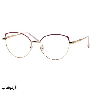 عکس از عینک طبی زنانه ZARA با فریم چشم گربه ای، طلایی و صورتی و دسته فنردار مدل G95-210