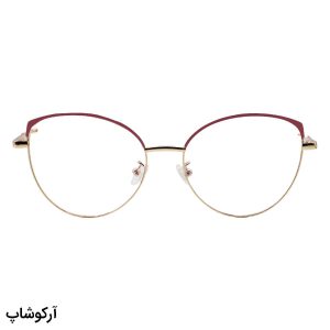 عکس از عینک طبی زنانه ZARA با فریم چشم گربه ای، طلایی و صورتی و دسته فنردار مدل G95-210