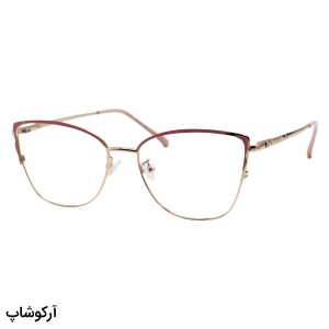 عکس از عینک طبی زنانه ZARA با فریم چشم گربه ای، طلایی و صورتی و دسته فنردار مدل G95-235