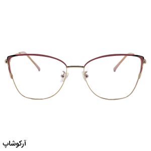عکس از عینک طبی زنانه ZARA با فریم چشم گربه ای، طلایی و صورتی و دسته فنردار مدل G95-235