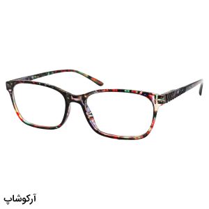 عکس از عینک مطالعه نزدیک بین با فریم چند رنگ (تیره) و مستطیلی شکل مدل T5616