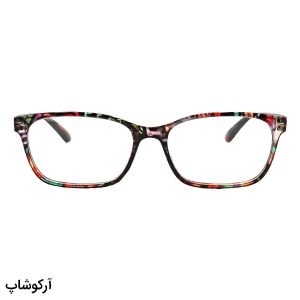 عکس از عینک مطالعه نزدیک بین با فریم چند رنگ (تیره) و مستطیلی شکل مدل T5616