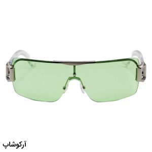 عکس از عینک دید در شب گوچی با فریم مخفی، نقره ای رنگ، دسته بی رنگ و لنز سبز مدل FR864