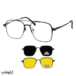 عکس از فریم عینک طبی Balmain چند کاوره با فریم رنگ نوک مدادی، مربعی و از جنس آلومینیوم مدل 8013