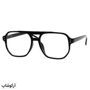 عکس از عینک مطالعه نزدیک بین با فریم خلبانی، مشکی رنگ و دسته فنردار مدل 331