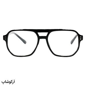 عکس از عینک مطالعه نزدیک بین با فریم خلبانی، مشکی رنگ و دسته فنردار مدل 331