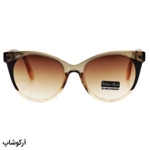 عکس از عینک آفتابی زنانه ویتوریو ریچی با فریم گربه‌ای، رنگ عسلی و مشکی و لنز قهوه‌ای هایلایت مدل 8803
