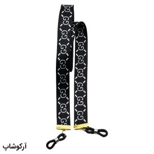 عکس از بند عینک نواری برند گوچی Gucci با رنگ مشکی و از جنس پارچه‌ای مدل 992770