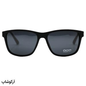 عکس از عینک آفتابی Oga Morel با فریم مشکی مات، مربعی شکل، لنز دودی و پلاریزه و دسته فنری مدل P22892