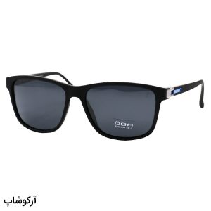 عکس از عینک آفتابی اوگا مورل با فریم مربعی، مشکی مات، لنز تیره و پلاریزه و دسته فنردار مدل P22892