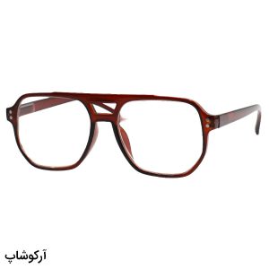 عکس از عینک مطالعه نزدیک بین با فریم خلبانی، قهوه ای رنگ و دسته فنردار مدل 331