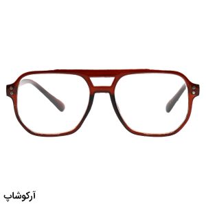 عکس از عینک مطالعه نزدیک بین با فریم خلبانی، قهوه ای رنگ و دسته فنردار مدل 331