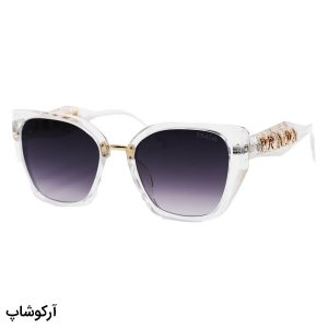 عکس از عینک آفتابی زنانه PRADA با فریم پروانه ای، بی رنگ، شفاف و لنز دودی هایلایت مدل 2837