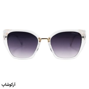 عکس از عینک آفتابی زنانه PRADA با فریم پروانه ای، بی رنگ، شفاف و لنز دودی هایلایت مدل 2837