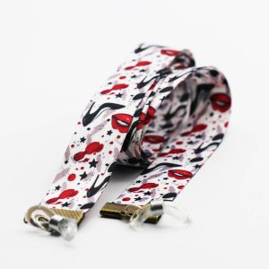 عکس از بند عینک نواری زنانه با رنگ چند رنگ، طرح لب و کفش و از جنس پارچه‌ای مدل 992761