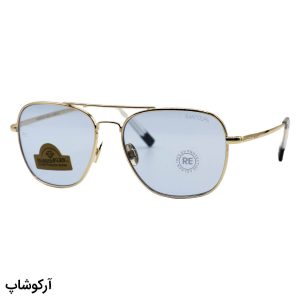 عکس از عینک دید در شب Randolph با فریم طلایی رنگ، مربعی شکل، لنز شیشه و آبی رنگ مدل RE58