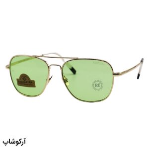 عکس از عینک دید در شب Randolph با فریم طلایی رنگ، مربعی شکل، لنز شیشه ای و سبز رنگ مدل RE58