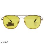 عکس از عینک دید در شب Randolph با فریم طلایی رنگ، مربعی شکل، لنز شیشه و زرد رنگ مدل RE58