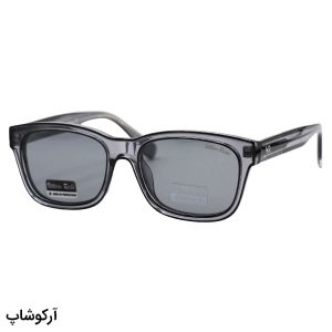 عکس از عینک آفتابی ویتوریو ریچی با فریم مستطیلی، رنگ طوسی، لنز دودی تیره و پلاریزه مدل 66110