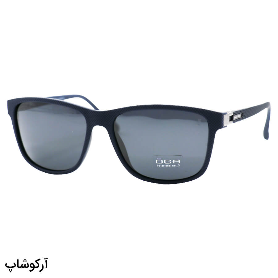 Navy-Blue-Square-Frame-And-Navy-Blue-Handle-And-Dark-Polorized-Uv-Protection-Lens-Oga-Morel-Sunglasses-Model-P22892-Sr-1 عکس از عینک آفتابی oga با فریم مربعی، سرمه ای مات، لنز دودی و پلاریزه و دسته فنردار مدل p22892