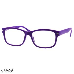 عینک مطالعه نزدیک بین با فریم مستطیلی، رنگ بنفش مات و دسته فنری مدل 18-12