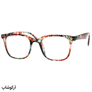 عکس از عینک مطالعه نزدیک بین با فریم چند رنگ، مربعی شکل و دسته فنردار مدل 23-33