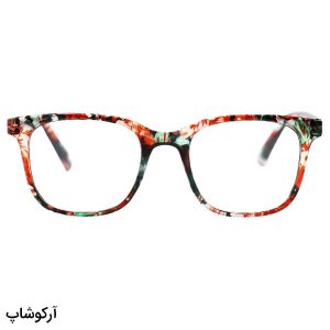 عکس از عینک مطالعه نزدیک بین با فریم چند رنگ، مربعی شکل و دسته فنردار مدل 23-33