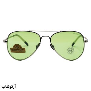 عکس از عینک دید در شب راندولف با فریم خلبانی، نقره ای رنگ، لنز شیشه ای و سبز رنگ مدل CR231