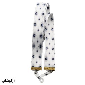 عکس از بند عینک نواری با طرح چشم زخم، سفید رنگ و از جنس پارچه‌ای مدل 992768