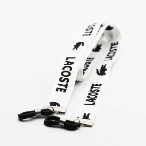 عکس از بند عینک نواری برند لاگوست Lacoste با رنگ سفید و از جنس پارچه‌ای مدل 992758