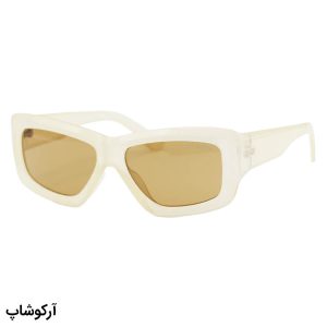 عکس از عینک آفتابی OFF-White فانتزی، شکل چند ضلعی، رنگ کرمی و لنز قهوه ای مدل YT7732