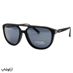 عکس از عینک آفتابی OGA MOREL با فریم خلبانی، رنگ مشکی مات، دسته فنردار، لنز دودی تیره و پلاریزه مدل P7904