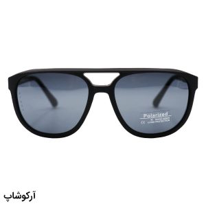 عکس از عینک آفتابی OGA MOREL با فریم خلبانی، رنگ مشکی مات، دسته فنردار، لنز دودی تیره و پلاریزه مدل P7904