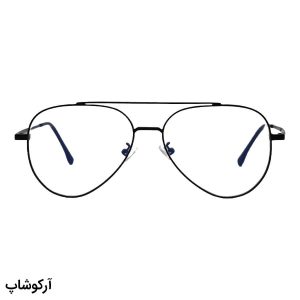 عکس از فریم عینک طبی 2 کاوره با فریم خلبانی، رنگ مشکی، از جنس آلومینیوم و دسته فنری مدل 7603