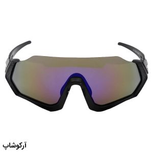 عکس از عینک ورزشی 3 کاوره با فریم و دسته مشکی رنگ، لنز پلاریزه و تجهیزات کامل مدل 9317-C1