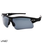 عکس از عینک ورزشی اوکلی OAKLEY نیم فریم، رنگ مشکی مات با عدسی دودی تیره مدل 9164