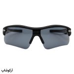 عکس از عینک ورزشی اوکلی OAKLEY نیم فریم، رنگ مشکی مات با عدسی دودی تیره مدل 9164