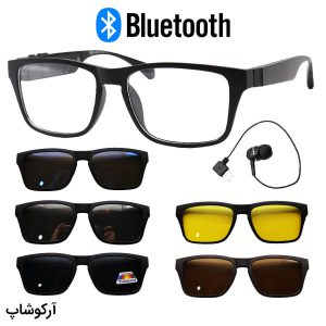 عکس از فریم عینک طبی 5 کاوره Ray-Ban مستطیلی شکل، رنگ مشکی مات، بلوتوث دار و هندزفری مدل 23807