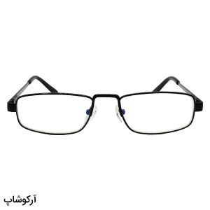 عکس از عینک مطالعه نزدیک بین با فریم فلزی، مشکی و دسته فنری (آنتی رفلکس) مدل EC04
