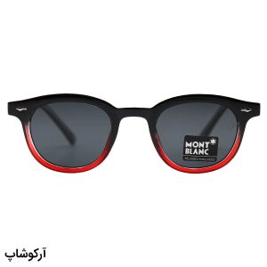 عکس از عینک آفتابی مون بلان با فریم گرد، رنگ مشکی و قرمز و عدسی دودی تیره و پلاریزه مدل 7709