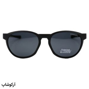 عکس از عینک آفتابی OAKLEY با فریم گرد، رنگ مشکی مات و لنز دودی تیره و پلاریزه مدل 25676