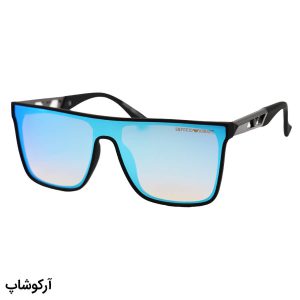 عکس از عینک آفتابی مردانه امپریو آرمانی با فریم مربعی، رنگ مشکی مات و لنز قهوه ای و آینه ای مدل 25605
